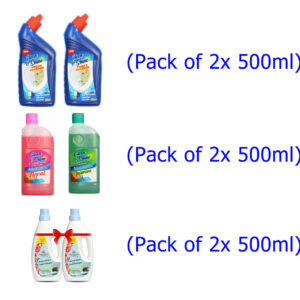 Floor Cleaner, Toilet Cleaner, Detergent Liquid pack of 2 Total 6 Items